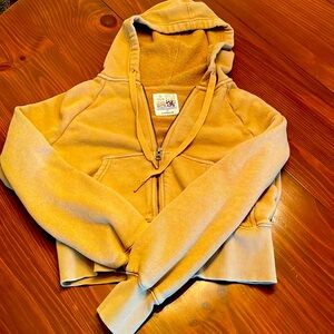 Cute light brown/tan zip up hoodie. Size S/P